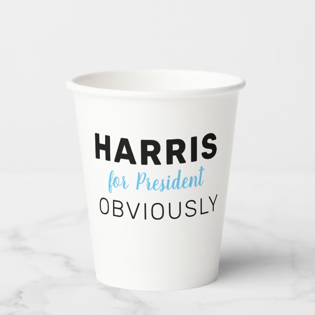 Vasos De Papel Harris For President Obviamente 2024 (Anverso)