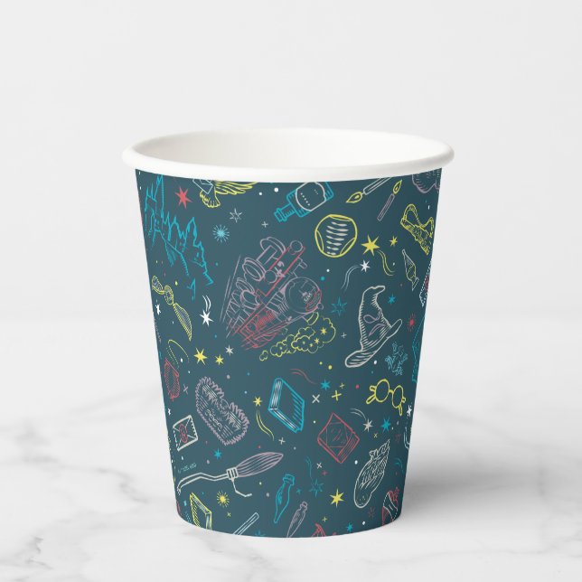 Vasos De Papel HARRY POTTER™ Artifacts Line Art Pattern (Anverso)