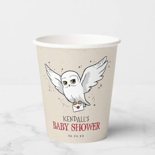 Vasos De Papel Harry Potter | Fiesta de Bebé de Hedwig (Anverso)