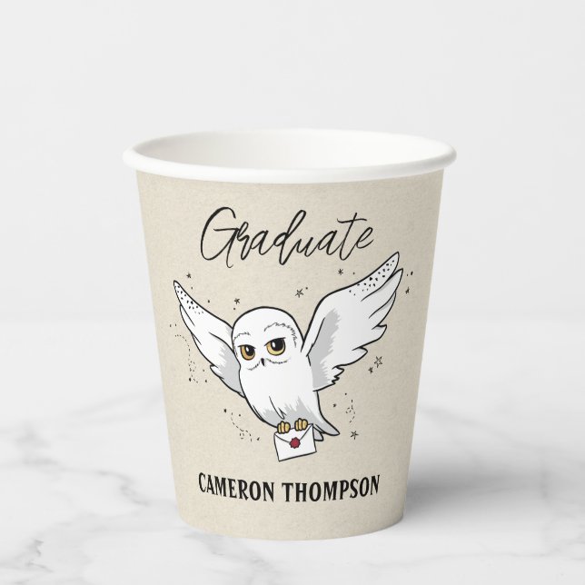 Vasos De Papel Harry Potter | Graduación de Hedwig (Anverso)