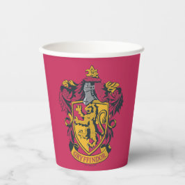Vasos De Papel Harry Potter | Gryffindor Escudo Gold y Red
