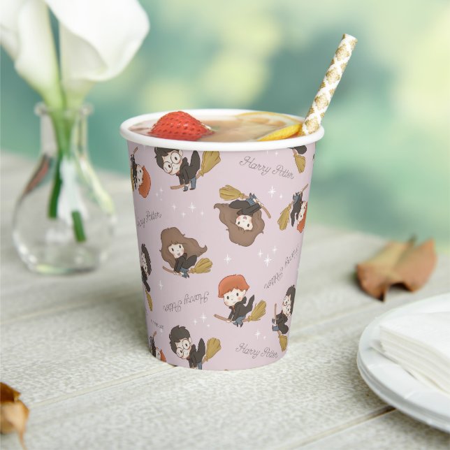 Vasos De Papel HARRY POTTER™, Hermione y Ron Flying Pattern (in situ)
