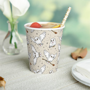 Vasos De Papel Harry Potter   Patrón Hedwig - Baby Shower
