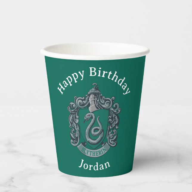 Vasos De Papel Harry Potter | Slytherin Crest Green (Anverso)
