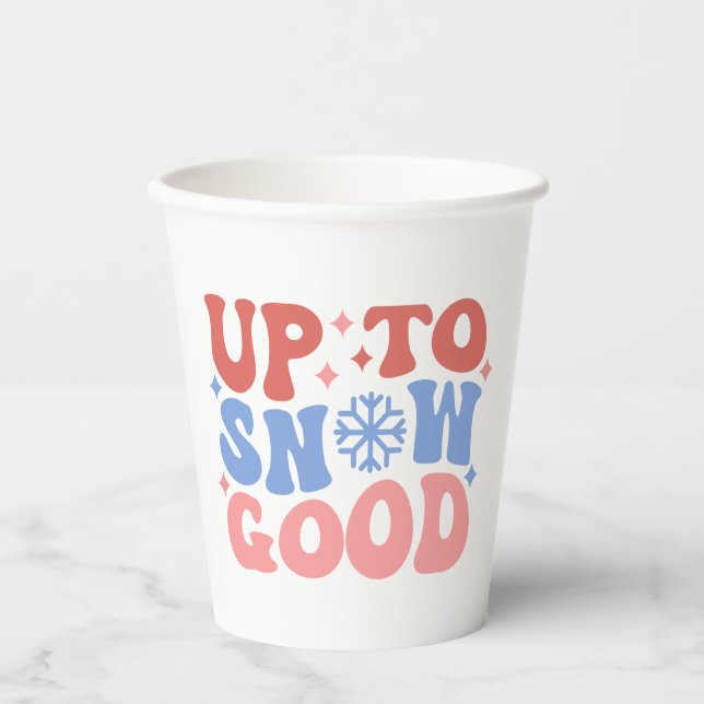 Vasos De Papel Hasta la nieve buena - Divertido diseño invernal (Anverso)