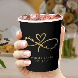 Vasos De Papel Hasta que la muerte nos separe símbolo de infinito