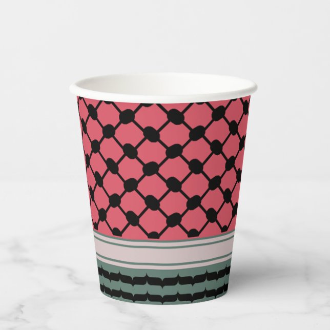 Vasos De Papel Hatta Keffiyeh Kufiya Folk (Anverso)