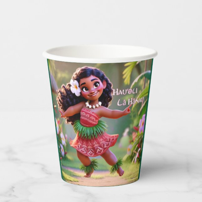 Vasos De Papel Hauʻoli Hula Princess (Anverso)