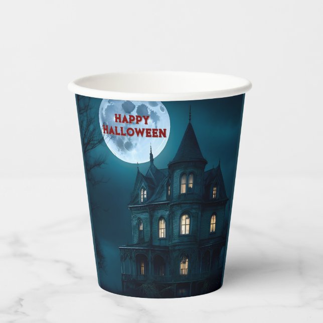Vasos De Papel Haunsion Mansion Halloween Party Cups de papel (Anverso)