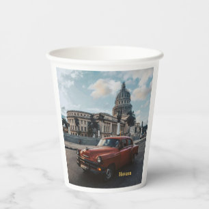 Vasos De Papel Havana Cuba Coche Clásico Antiguo