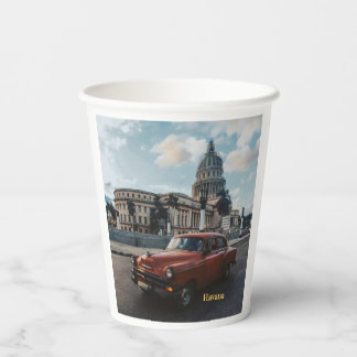 Vasos De Papel Havana Cuba Coche Clásico Antiguo 