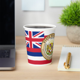 Vasos De Papel Hawaiian Flag & Seal, Flag of Hawaii