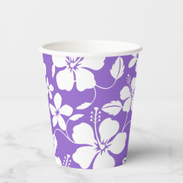 VASOS DE PAPEL HAWAIIAN HULA (HIBISCUS) PURPLE LUMINOSO