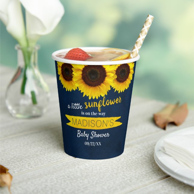 Vasos De Papel ¡Hay Un Pequeño Girasol En El Camino! Baby Shower (in situ)