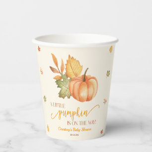 Vasos De Papel ¡Hay Una Calabaza En Camino! Baby Shower