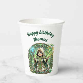 Vasos De Papel Healer Cleric Druid Anime Chibi Gamer Birthday