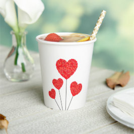 Vasos De Papel Heart Balloons Illustration Design