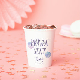 Vasos De Papel Heaven Sent Religious Chica Baby Shower