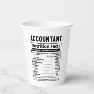 Vasos De Papel Hechos divertidos sobre la nutrición de los contab