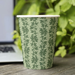 Vasos De Papel Hedera Ivy Vines - patrón D_L verde botánico.