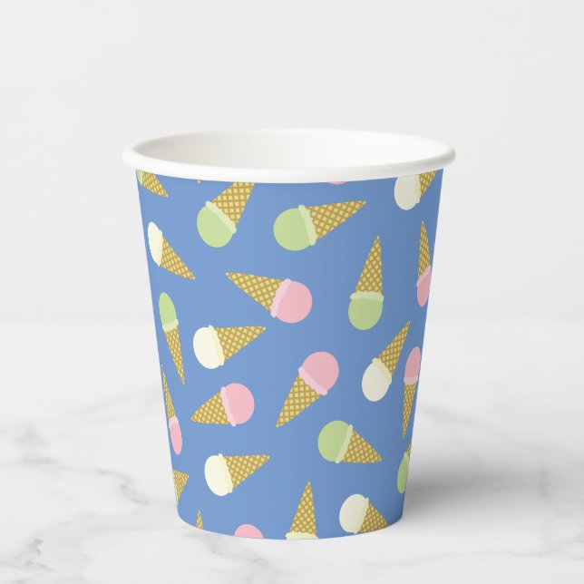 Vasos De Papel Helado Cream Cone Cute Primer Cumpleaños Niños Cup (Anverso)