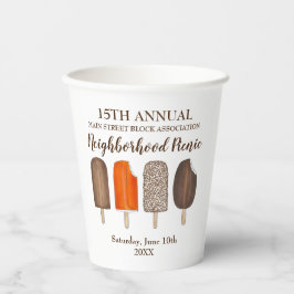 Vasos De Papel Helado Cream Pops Bares Popsicle Creamsicle Picnic