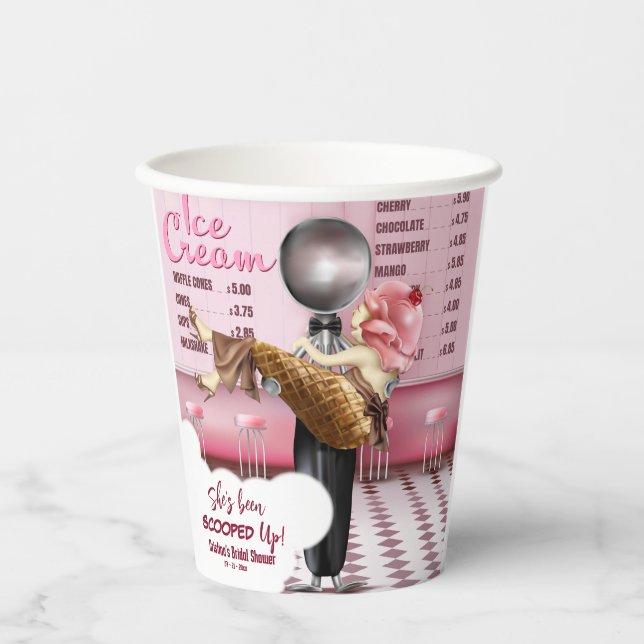 Vasos De Papel Helado retro Ducha nupcial (Anverso)
