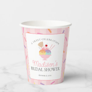 Vasos De Papel Helado Sundae Recogido Dulce Despedida de Soltera