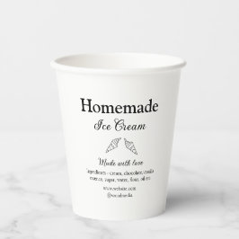 Vasos De Papel Helados caseros añaden ingredientes hechos con amo