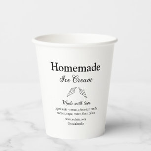 Vasos De Papel Helados caseros añaden ingredientes hechos con amo