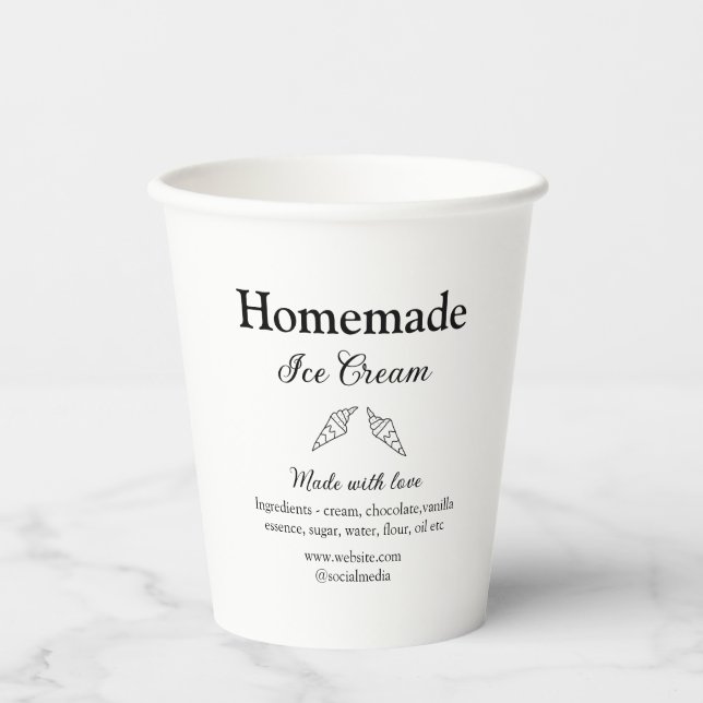 Vasos De Papel Helados caseros añaden ingredientes hechos con amo (Anverso)