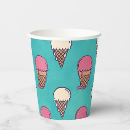 Vasos De Papel Helados de fresa y vainilla