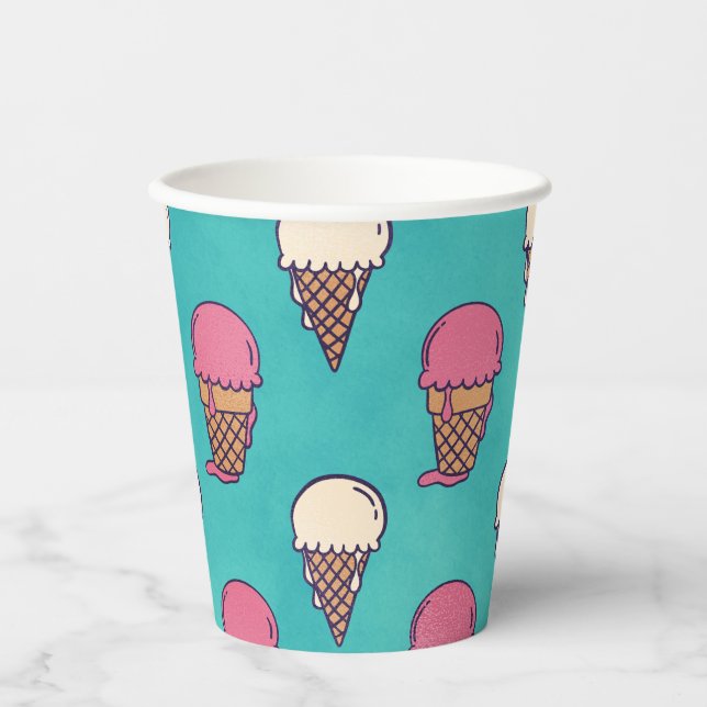 Vasos De Papel Helados de fresa y vainilla (Anverso)