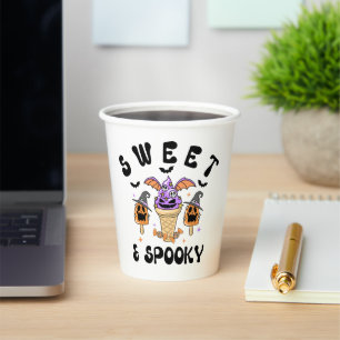 Vasos De Papel Helados de helado de Halloween retro dulce y espum
