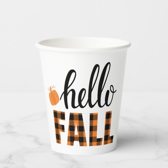 Vasos De Papel Hello Fall (Anverso)