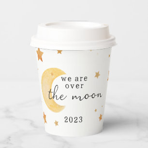 Vasos De Papel "Hemos terminado la luna" bebé ducha de papel taza