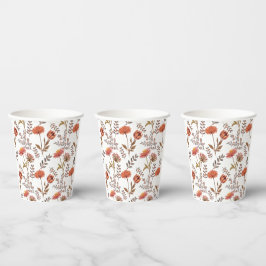Vasos De Papel Herbstliches Blütenmosaik