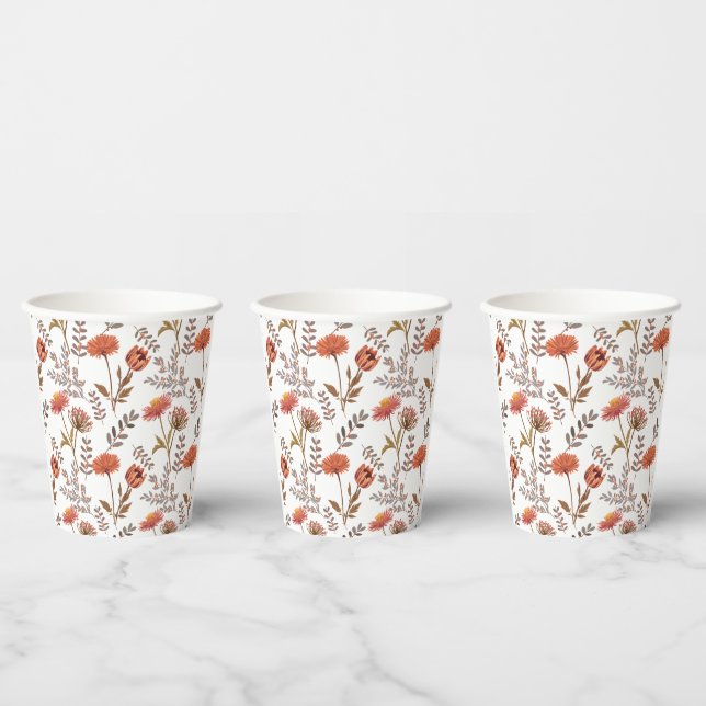 Vasos De Papel Herbstliches Blütenmosaik (Multi)