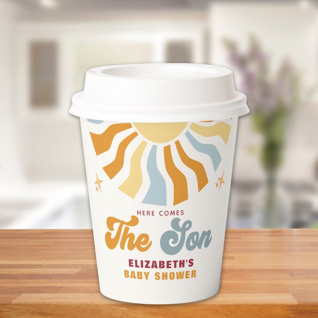 Vasos De Papel Here come the son - Sun Retro Baby Shower Party (Subido por el creador)
