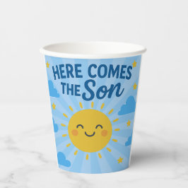 Vasos De Papel Here Comes the Son Baby Shower- Sunshine