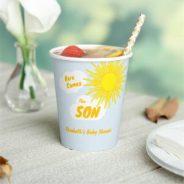 Vasos De Papel Here Comes The Son Boy Baby Shower
