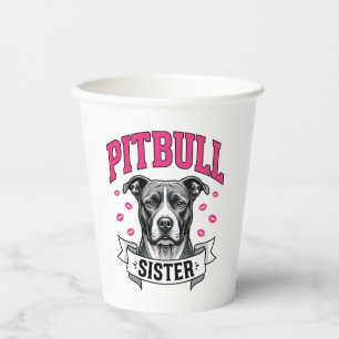Vasos De Papel Hermana Pitbull Diseño Vectorial Vintage Amante Pe