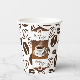 Vasos De Papel Hermosa cafetería Personalizado Nombre de negocio