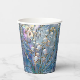 Vasos De Papel Hermosa lirio irlandés de vidrio Grabado en reliev