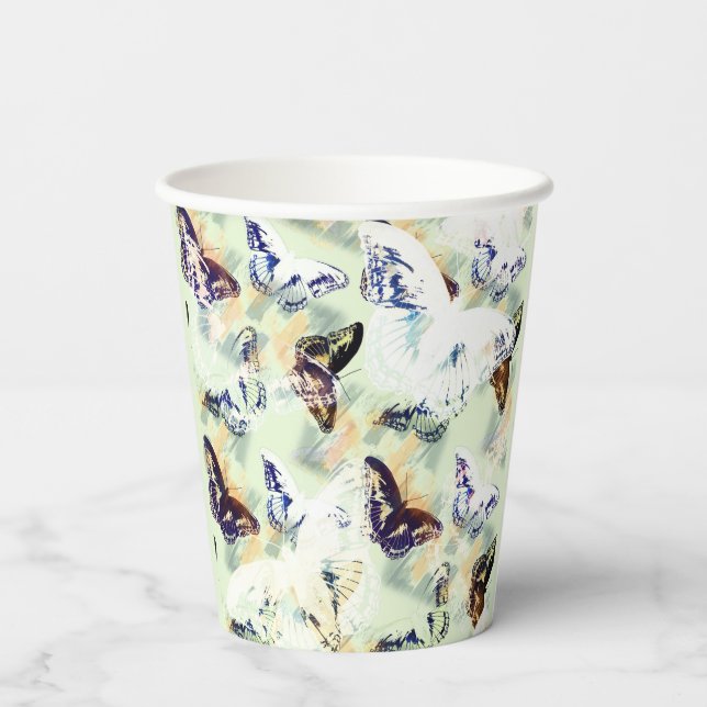Vasos De Papel Hermosa mariposa con estilo (Reverso )
