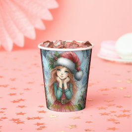 Vasos De Papel Hermosa Navidad Fairy Merry