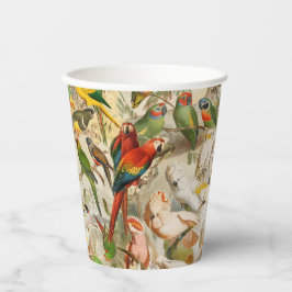 Vasos De Papel Hermosas aves tropicales de colores