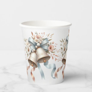 Vasos De Papel Hermosas flores de casamiento de las campanas rosa