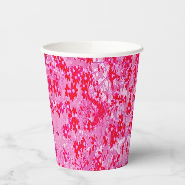 Vasos De Papel Hermosas Flores Rojas (Izquierda)