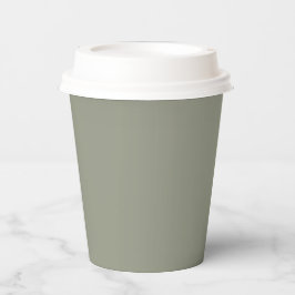 Vasos De Papel Hermoso tono terroso verde suave salvia